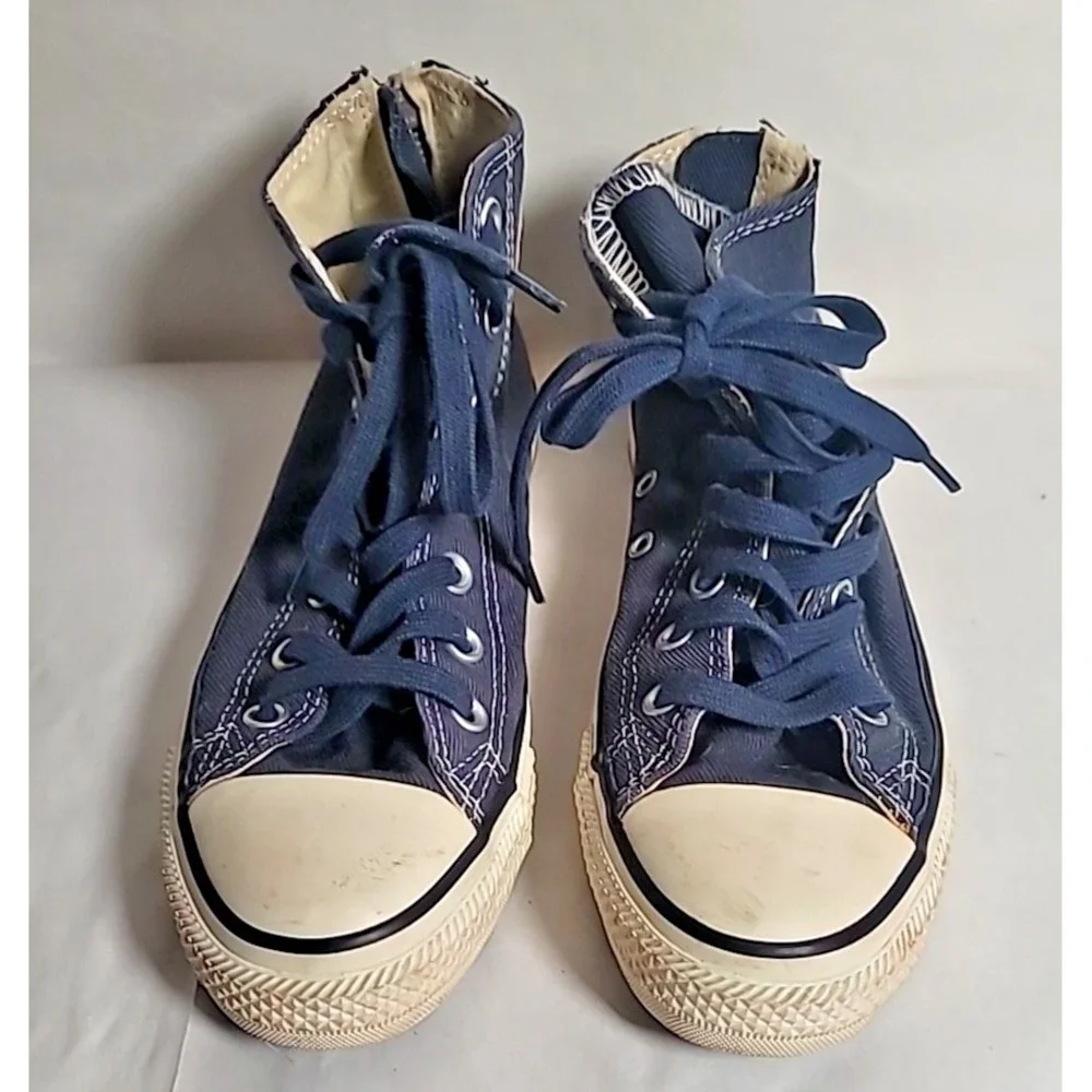 Converse‎ All Star Chuck Taylor High Top Sneakers Back Zipper Navy US 5 Y2k - Picture 2 of 9